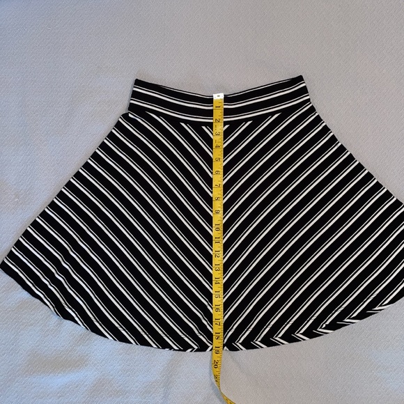 Loft Soft and Stretchy Fit and Flare black/white striped skirt - Picture 5 of 7